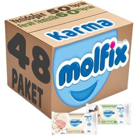 Molfix Ferah Temizlik 24x60 + Yenidoğan 24x50 Karma Set 48 Paket Islak Mendil