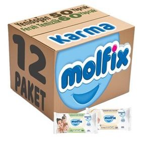 Molfix Ferah Temizlik 6x60 + Yenidoğan 6x50 Karma Set 12 Paket Islak Mendil