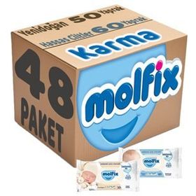 Molfix Hassas Cilt 24x60 + Yenidoğan 24x50 Karma Set 48 Paket Islak Mendil