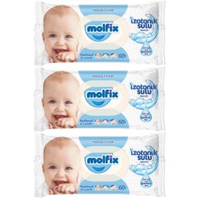 Molfix Hassas Ciltler İzotonik Sulu 3x60 180 Yaprak Islak Mendil
