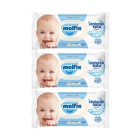 Molfix Hassas Ciltler İzotonik Sulu 3x60 180 Yaprak Islak Mendil