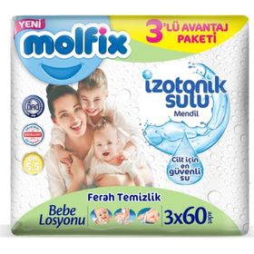 Molfix İzotonik 3x60 Adet Bebek Islak Mendili