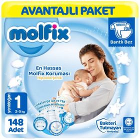 Molfix No:1 Yenidoğan 148 Adet Bebek Bezi