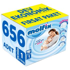 Molfix No:1 Yenidoğan 656 Adet Bebek Bezi