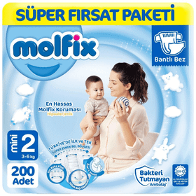 Molfix No:2 Mini 200 Adet Bebek Bezi