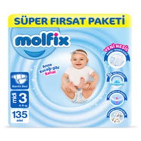 Molfix No:3 Midi 135 Adet Bebek Bezi