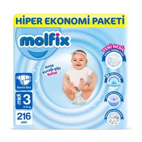 Molfix No:3 Midi 216 Adet Bebek Bezi
