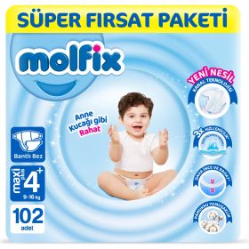 Molfix No:4+ Maxi Plus 102 Adet Bebek Bezi