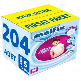 Molfix No:5 Junior 204 Adet Külot Bebek Bezi