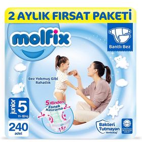 Molfix No:5 Junior 240 Adet Bebek Bezi