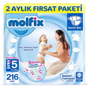 Molfix No:5+ Junior Plus 216 Adet Bebek Bezi