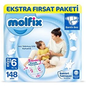 Molfix No:6 XLarge 148 Adet Bebek Bezi