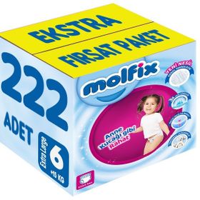 Molfix No:6 XLarge 222 Adet Külot Bebek Bezi