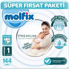 Molfix Premium No:1 Yenidoğan 144 Adet Bebek Bezi
