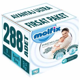 Molfix Premium No:1 Yenidoğan 288 Adet Bebek Bezi