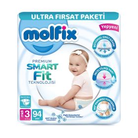 Molfix Premium Smart Fit No:3 Midi 376 Adet Bebek Bezi