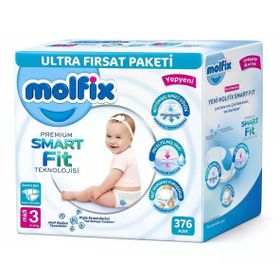 Molfix Premium Smart Fit No:3 Midi 376 Adet Bebek Bezi