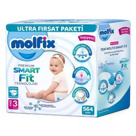 Molfix Premium Smart Fit No:3 Midi 564 Adet Bebek Bezi