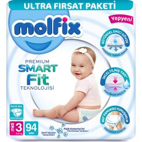 Molfix Premium Smart Fit No:3 Midi 94 Adet Bebek Bezi
