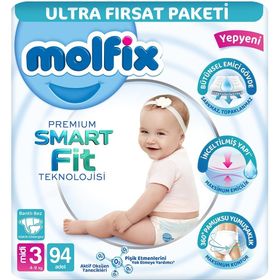 Molfix Premium Smart Fit No:3 Midi 94 Adet Bebek Bezi
