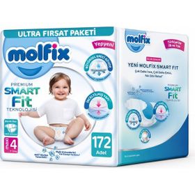 Molfix Premium Smart Fit No:4 Maxi 172 Adet Bebek Bezi