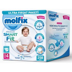 Molfix Premium Smart Fit No:4 Maxi 258 Adet Bebek Bezi