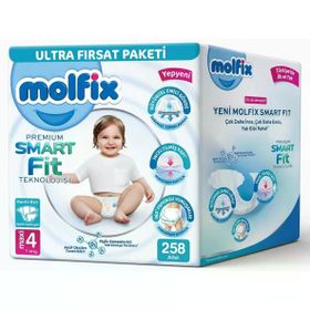 Molfix Premium Smart Fit No:4 Maxi 258 Adet Bebek Bezi
