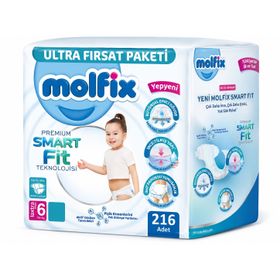 Molfix Premium Smart Fit No:6 XLarge 216 Adet Bebek Bezi