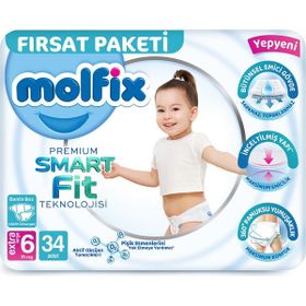 Molfix Premium Smart Fit No:6 XLarge 34 Adet Bebek Bezi