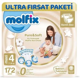 Molfix Pure&Soft No:4 Maxi 172 Adet Bebek Bezi