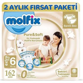 Molfix Pure&Soft No:6 XLarge 162 Adet Bebek Bezi