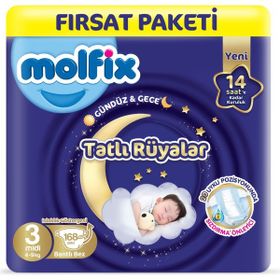 Molfix Tatlı Rüyalar No:3 Midi 168 Adet Bebek Bezi