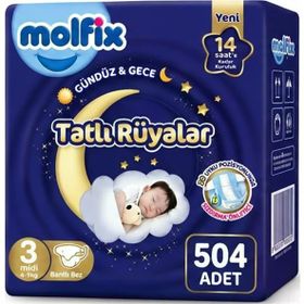 Molfix Tatlı Rüyalar No:3 Midi 504 Adet Bebek Bezi