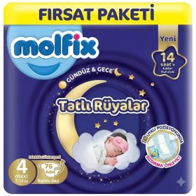Molfix Tatlı Rüyalar No:4 Maxi 76 Adet Bebek Bezi