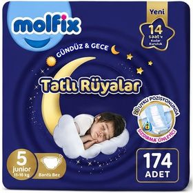 Molfix Tatlı Rüyalar No:5 Junior 174 Adet Bebek Bezi