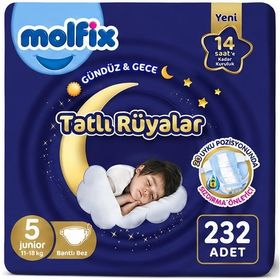 Molfix Tatlı Rüyalar No:5 Junior 232 Adet Bebek Bezi