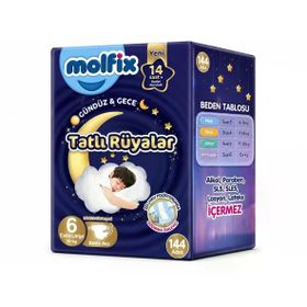 Molfix Tatlı Rüyalar No:6 XLarge 144 Adet Bebek Bezi