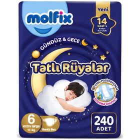 Molfix Tatlı Rüyalar No:6 XLarge 240 Adet Bebek Bezi