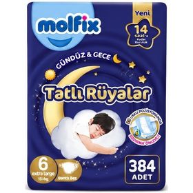 Molfix Tatlı Rüyalar No:6 XLarge 384 Adet Bebek Bezi