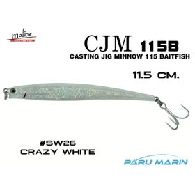 Molix Casting Jig Minnow 115 11.5 cm SW26 Crazy White Sahte Balık