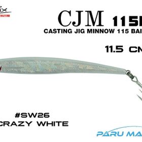 Molix Casting Jig Minnow 115 11.5 cm SW26 Crazy White Sahte Balık