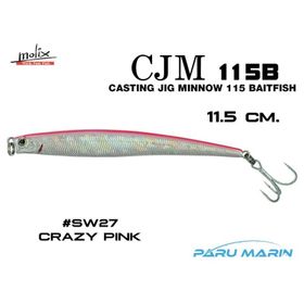 Molix Casting Jig Minnow 115 11.5 cm SW27 Crazy Pink Sahte Balık