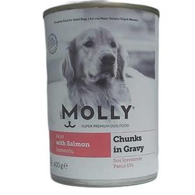 Molly 400 gr Somonlu Sos İçinde Parça Etli Köpek Konservesi