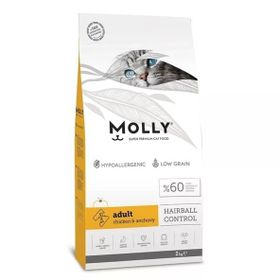 Molly Hairball Control Tavuklu ve Hamsili Düşük Tahıllı 20 kg Yetişkin Kedi Maması