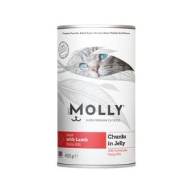Molly Jöle İçinde Parça Kuzu Etli 400 gr Yetişkin Kedi Konservesi