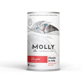 Molly Jöle İçinde Parça Kuzu Etli 400 gr Yetişkin Kedi Konservesi