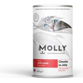 Molly Jöle İçinde Parça Kuzu Etli 400 gr Yetişkin Kedi Konservesi