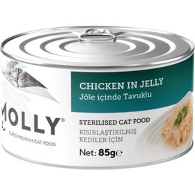 Molly Jöle İçinde Tavuklu Kısırlaştırılmış 85 gr Kedi Konservesi