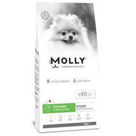 Molly Küçük Irk Hipoalerjenik Kuzu Etli ve Yaban Mersinli Düşük Tahıllı 2 kg Yavru Köpek Maması