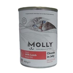 Molly Kuzu Etli Jöle İçinde Parca Etli 400 Gr Kedi Konservesi